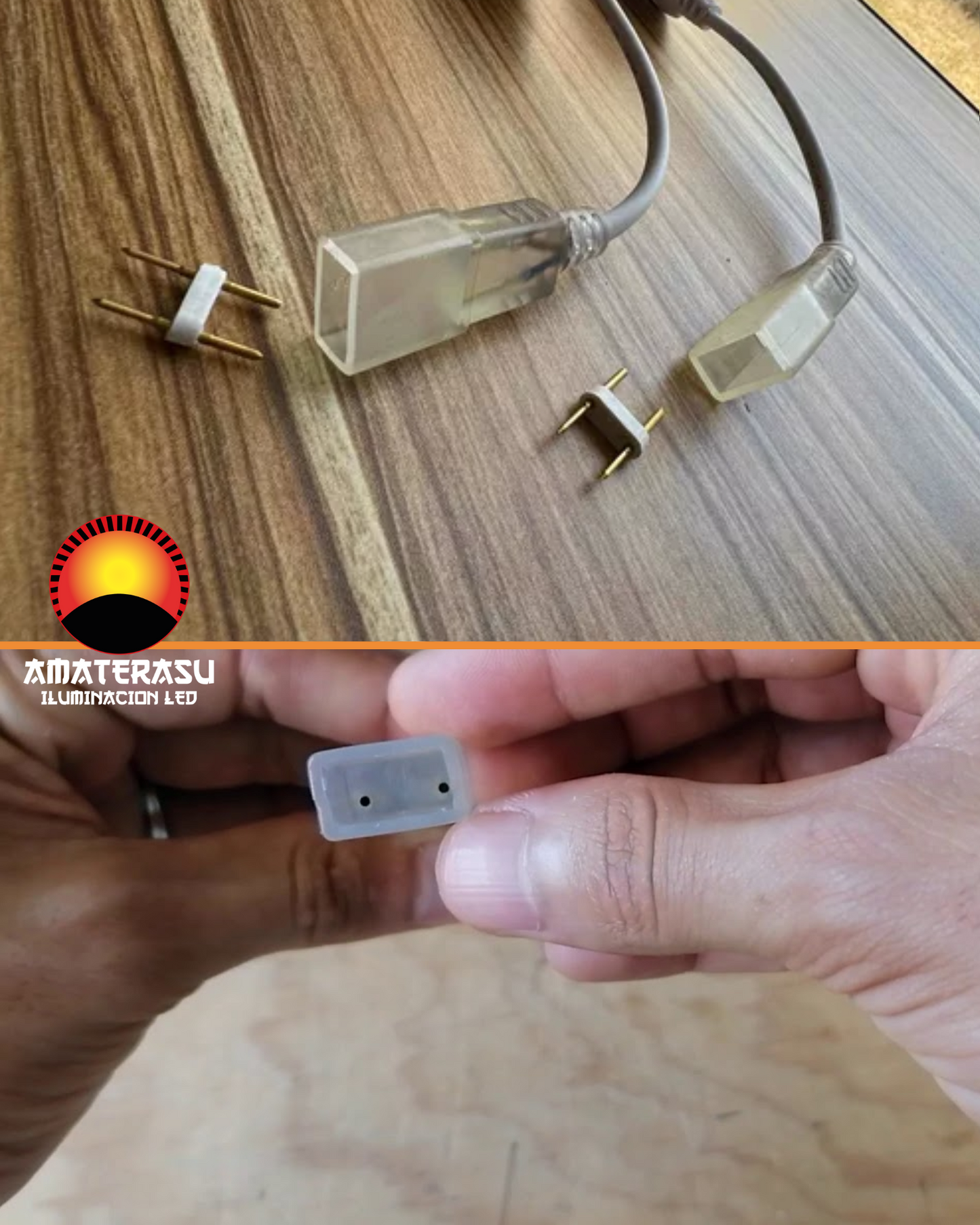 Conector para tira de LED | Conector pin H para manguera LED 7mm 245-934