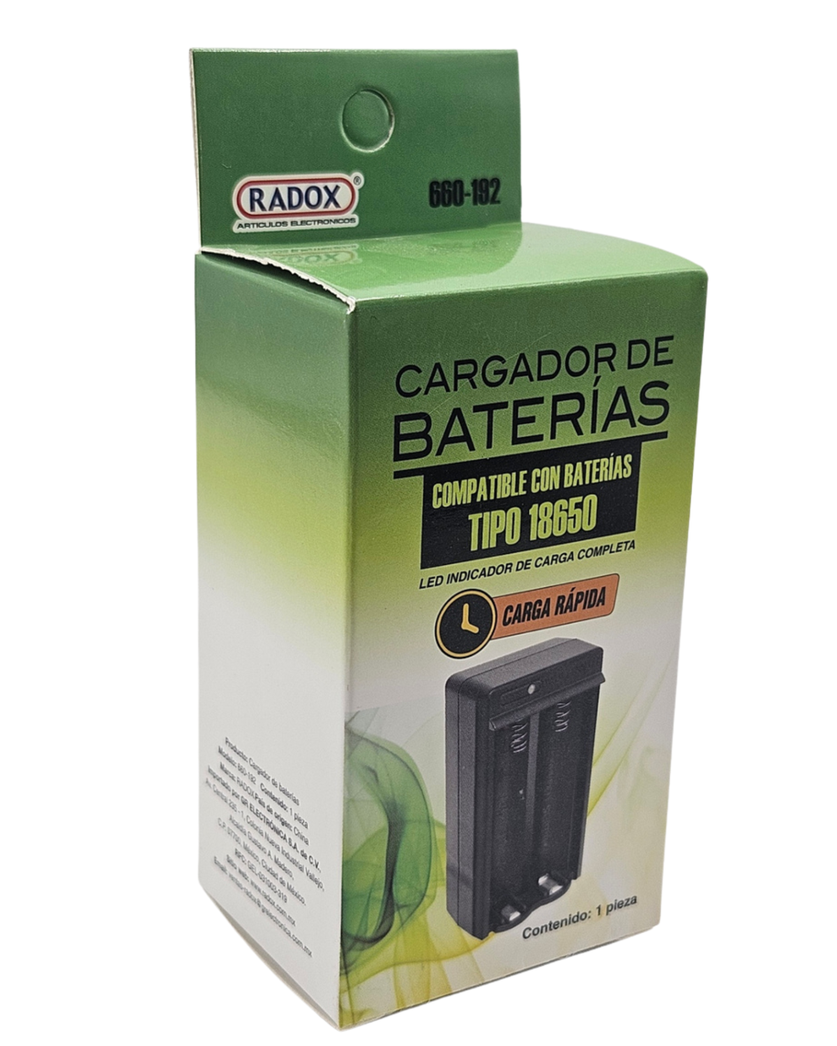 660-192 Cargador de 2 Baterías 18650
