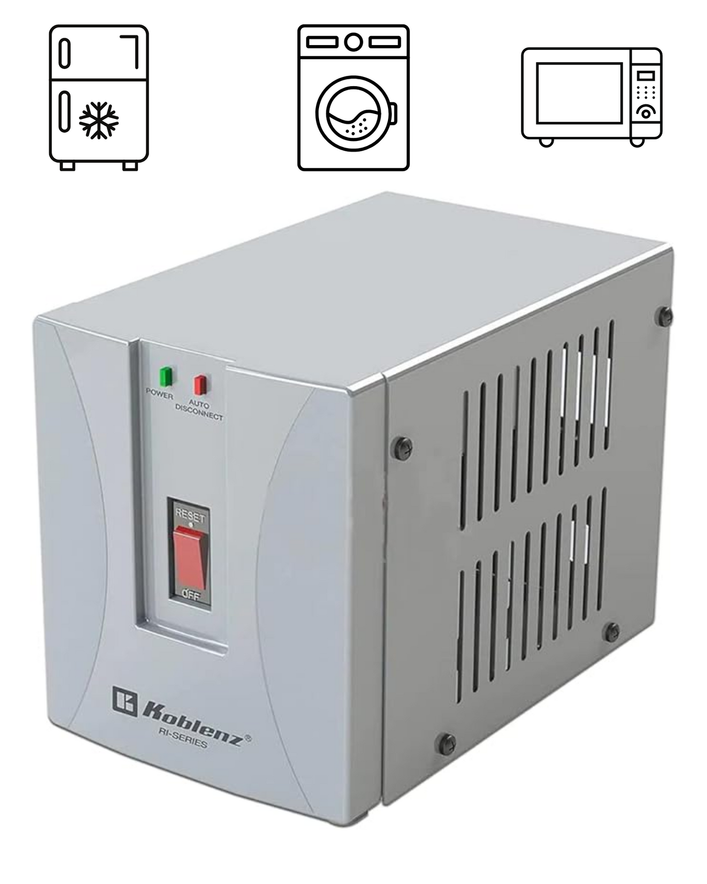 Regulador de Voltaje RI-2002 para Linea Blanca, Refrigerador y Lavadora