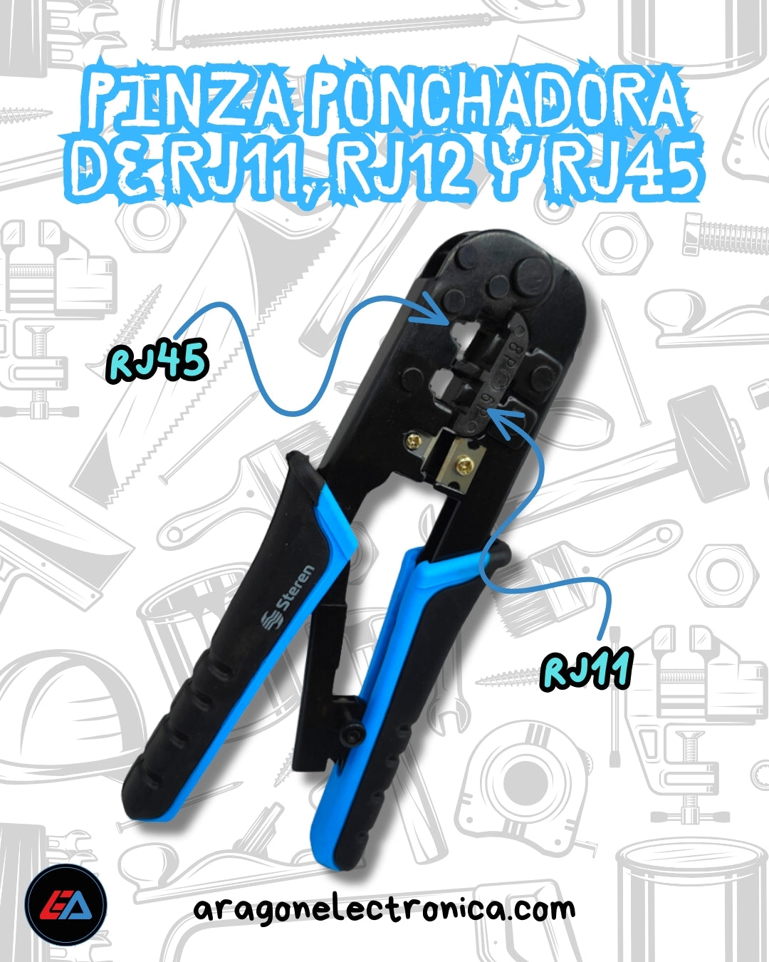 Pinzas para Ponchar RJ45 RJ11 RJ12 UTP