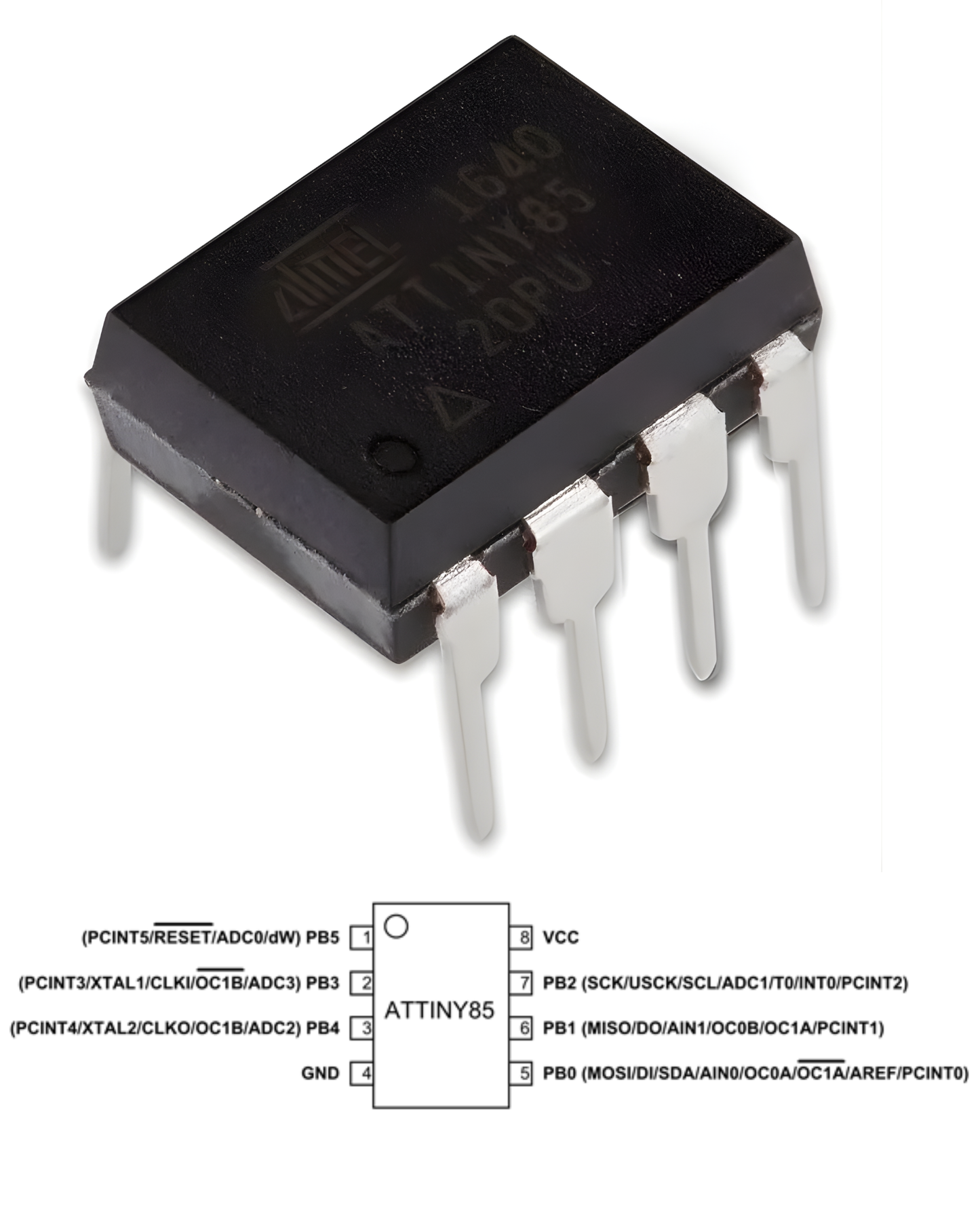 Attiny85 20pu Microcontrolador AVR 8 bits 8K bytes