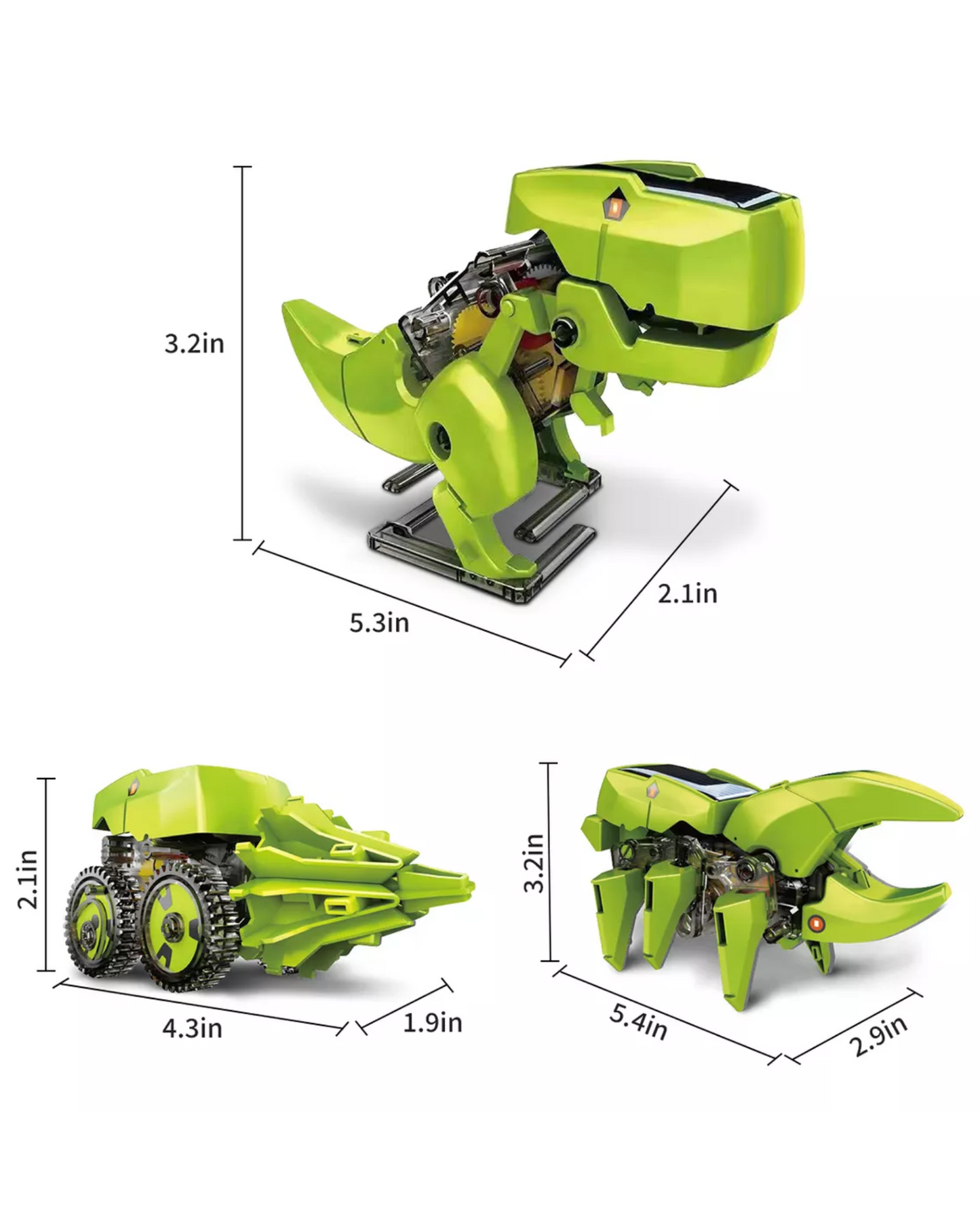 Kit escolar 3 en 1 | Kit solar armable para ninos | Dinosaurio Insecto Camion