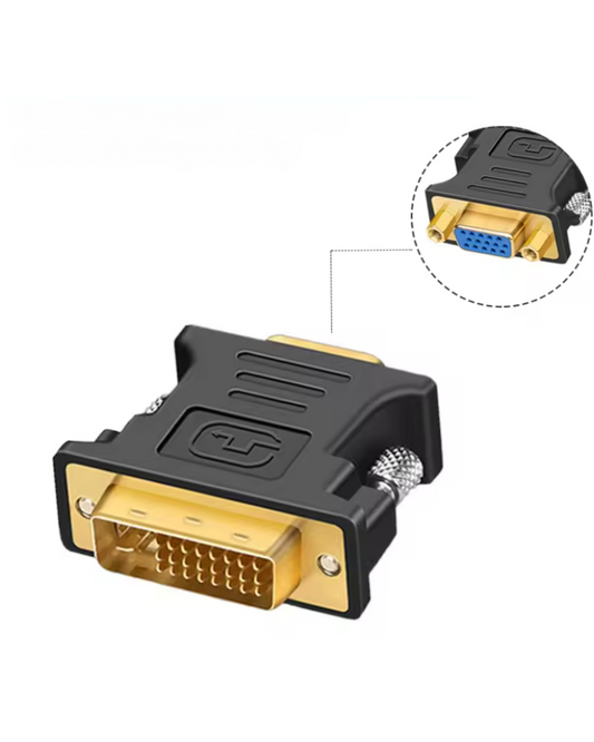 Adaptador Unidireccional DVI a VGA | DVI 24+5 macho a VGA Hembra