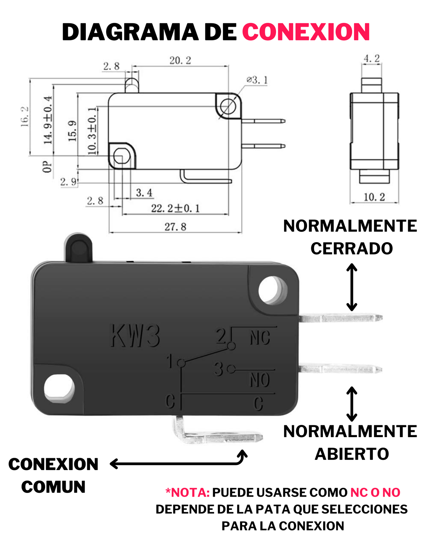 835-378 Switch para Horno de Microondas| Switch de Límite | Final de Carrera | Límit Switch SWI47