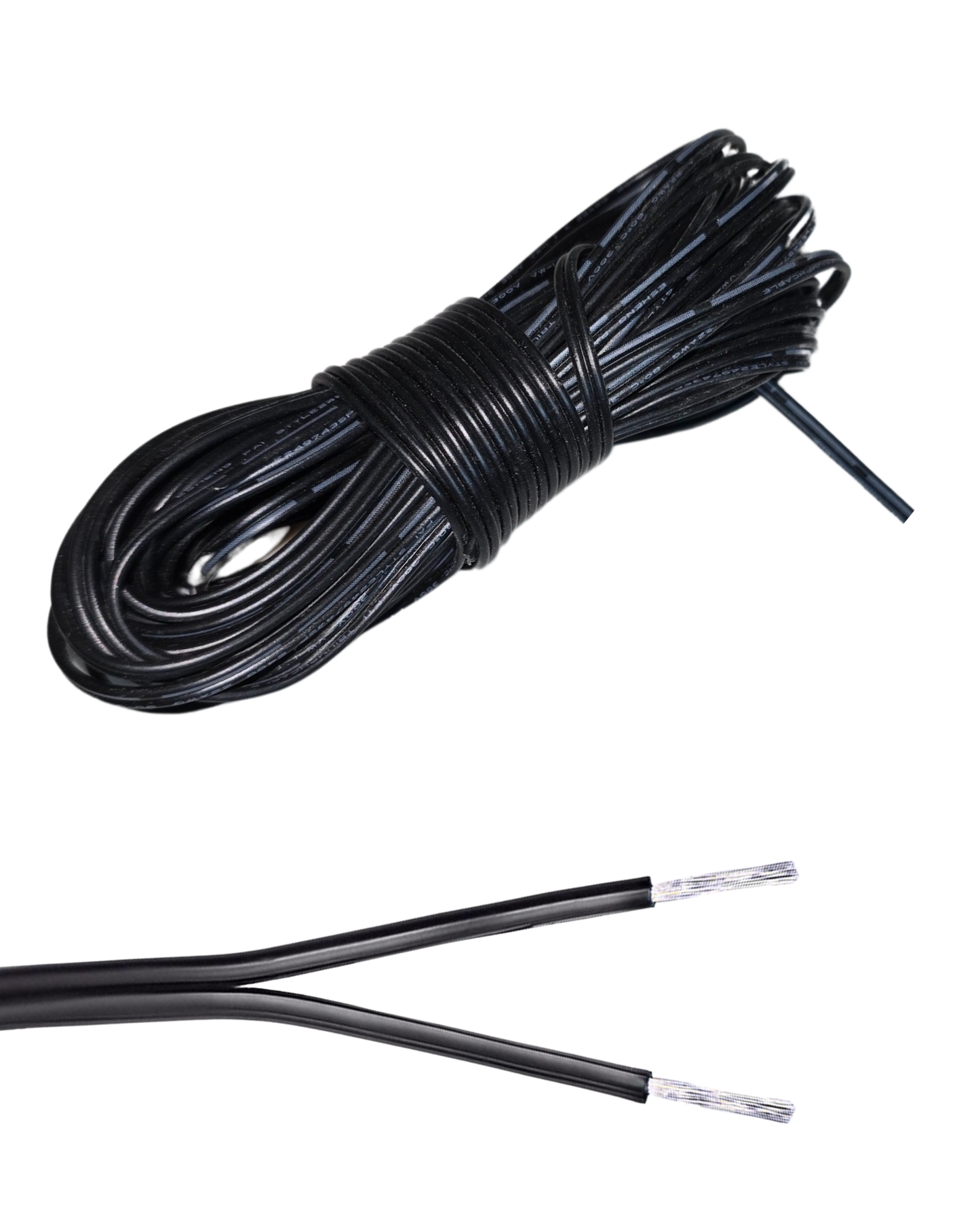 Cable de alimentación de eliminador 2 vías bipolar color negro 22AWG