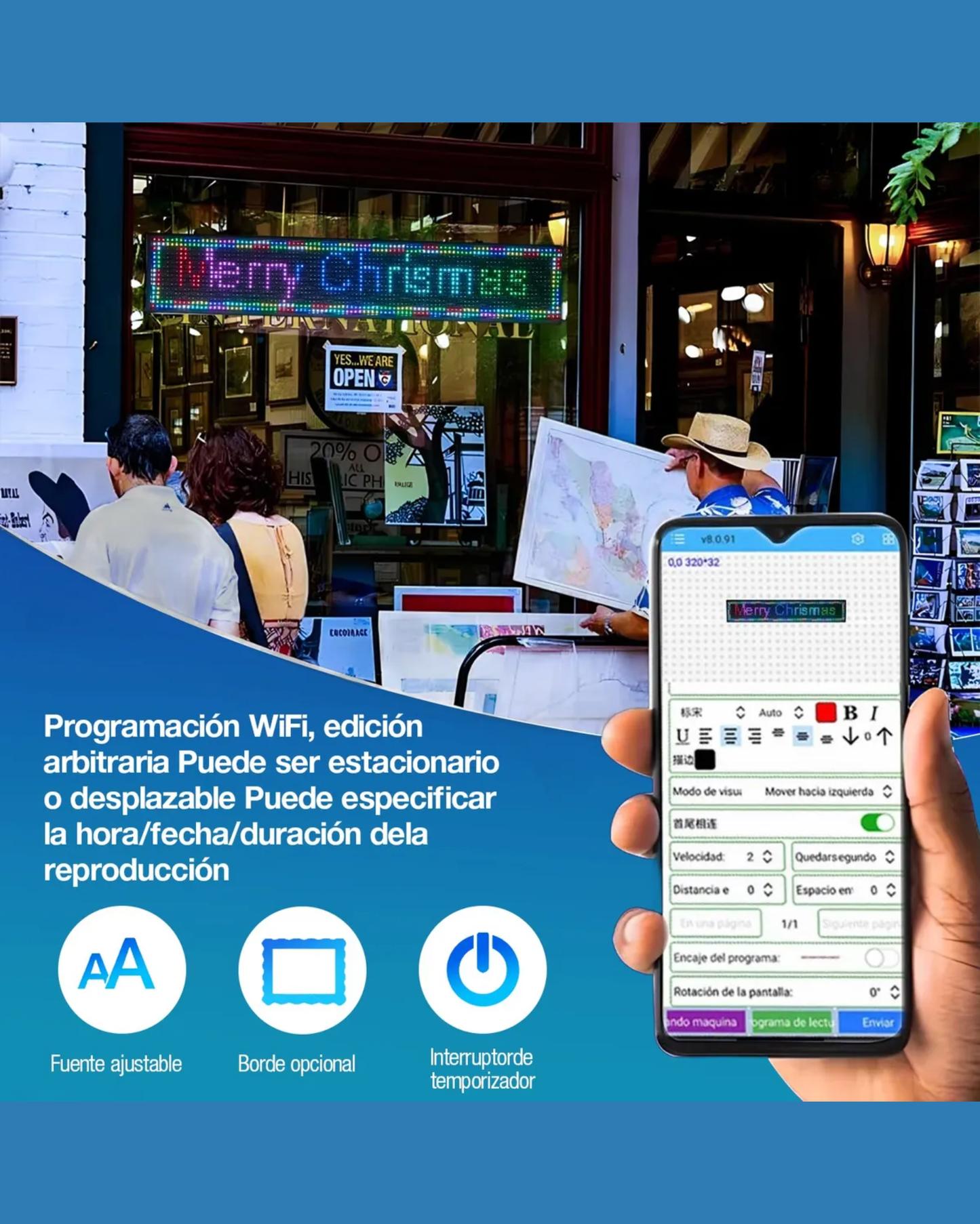 Anuncio Led Programable RGB WIFI | Letrero LED IP65 programable desde celular