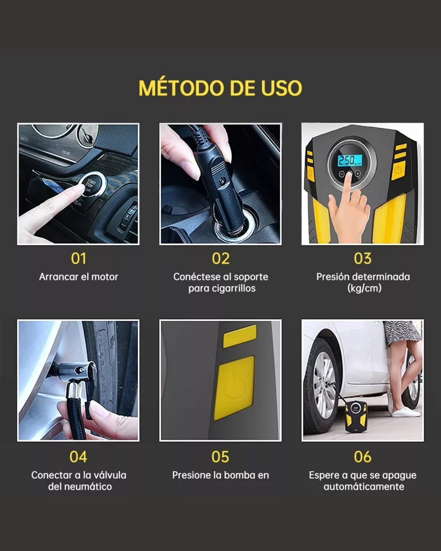 Compresor Eléctrico Para Llantas de Automóvil y Motocicleta | Inflador de Llantas | Proximamente descontinuado