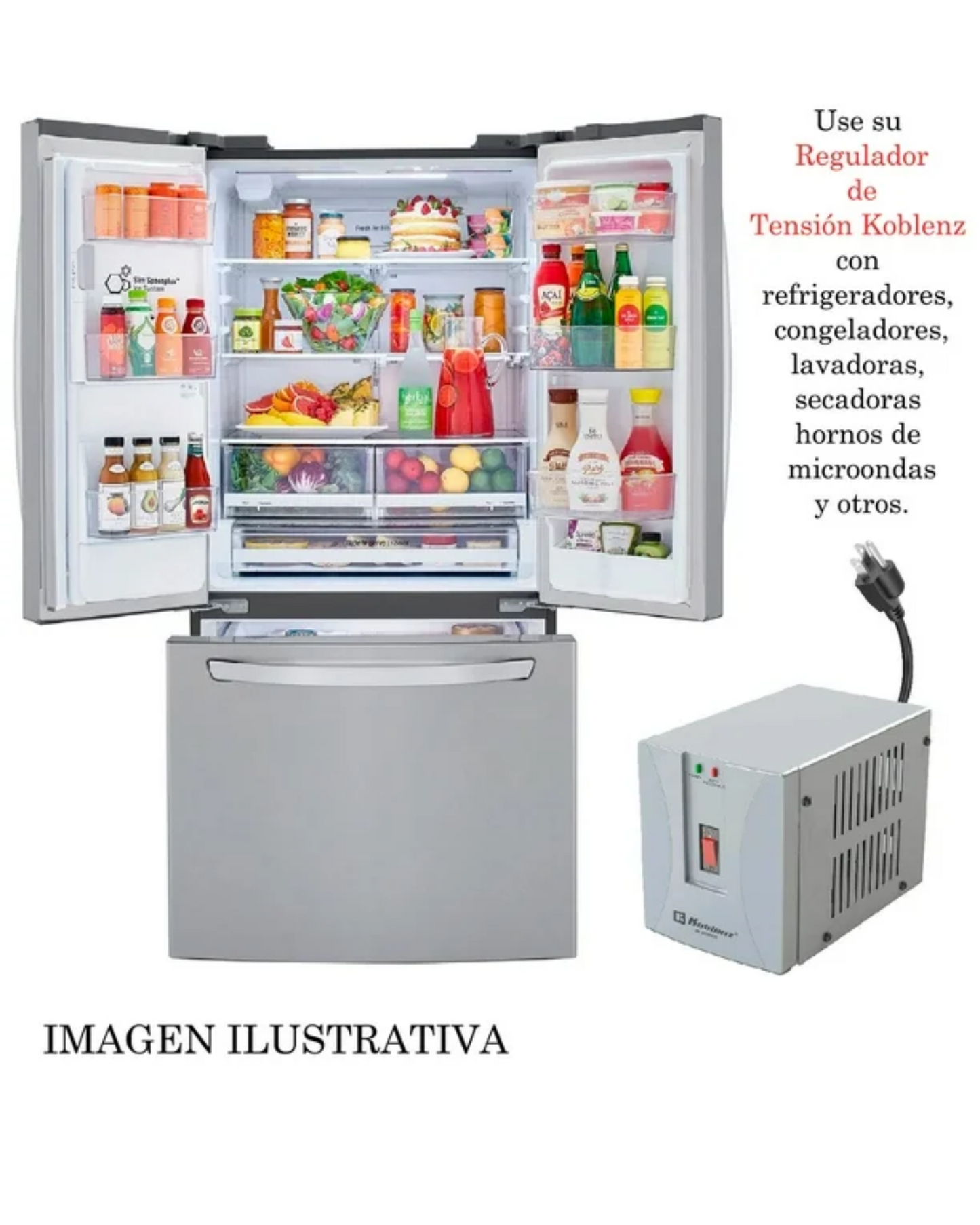 Regulador de Voltaje RI-2002 para Linea Blanca, Refrigerador y Lavadora
