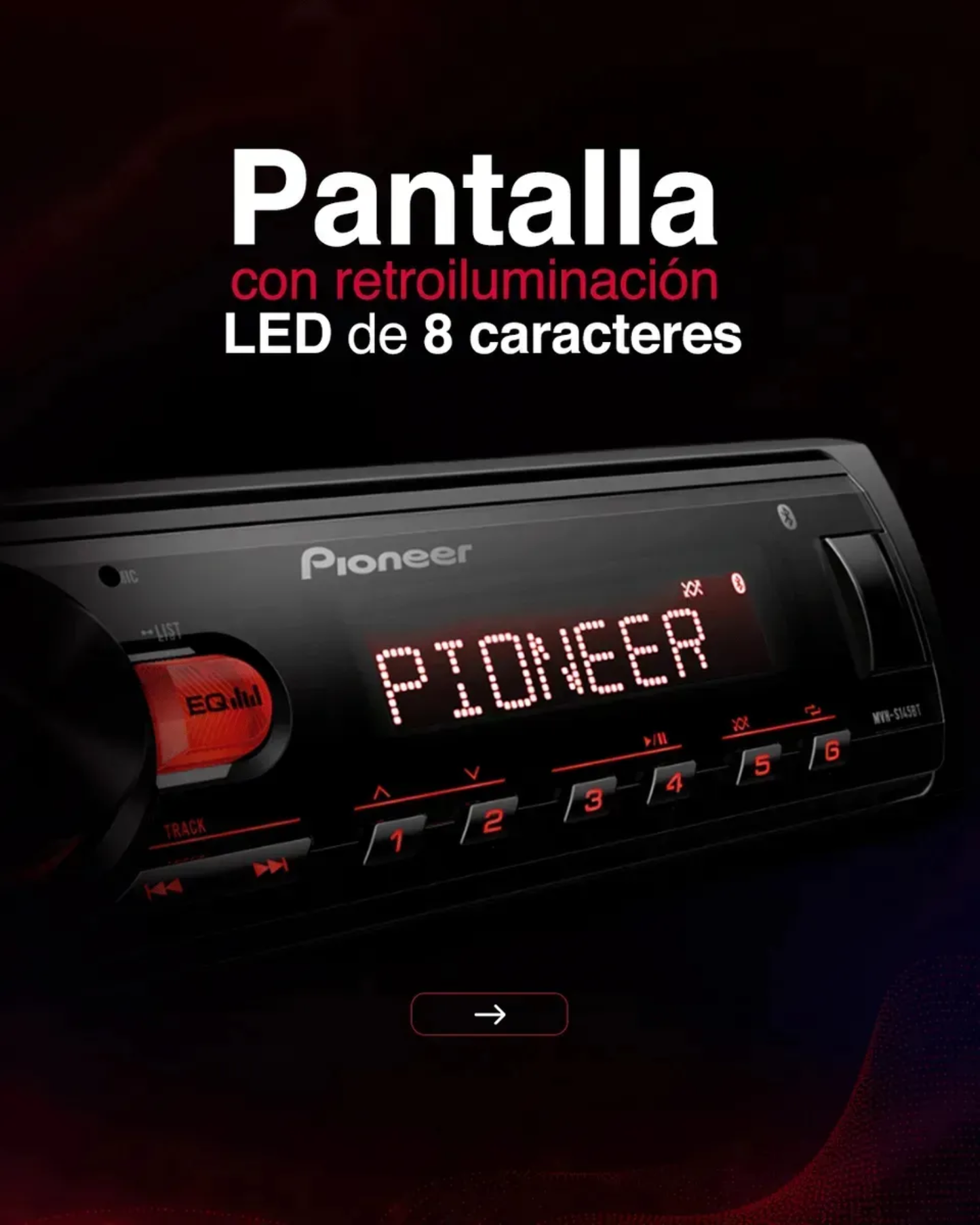 Autoestéreo Pioneer MVH-S145BT | Estereo Bluetooth Usb Aux