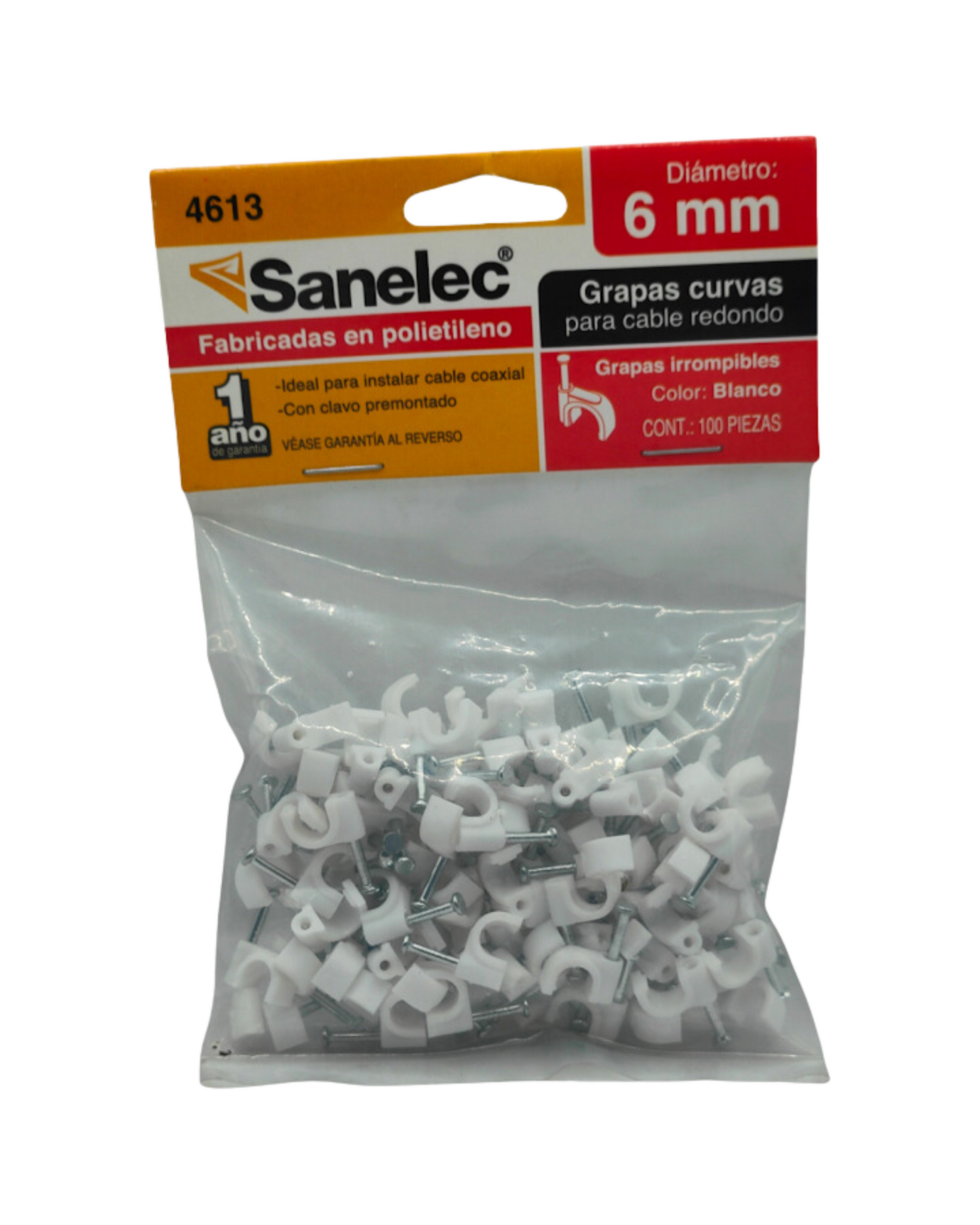 Grapa de pared para Cable | Bolsa 100 piezas | Diferentes medidas