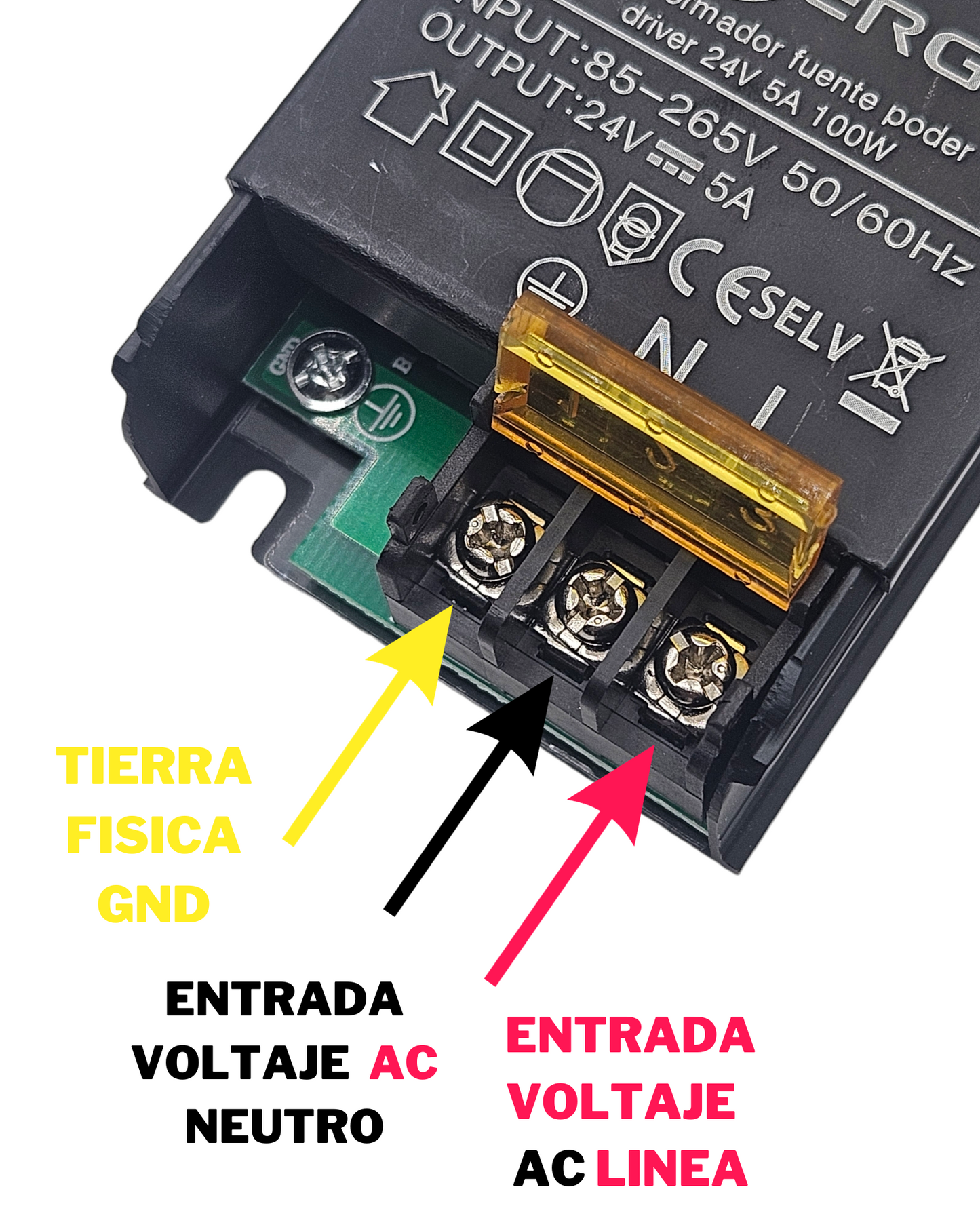 Fuente Conmutada 24V 5A 41174 | Fuente de poder 110VAC - 220VAC 120W