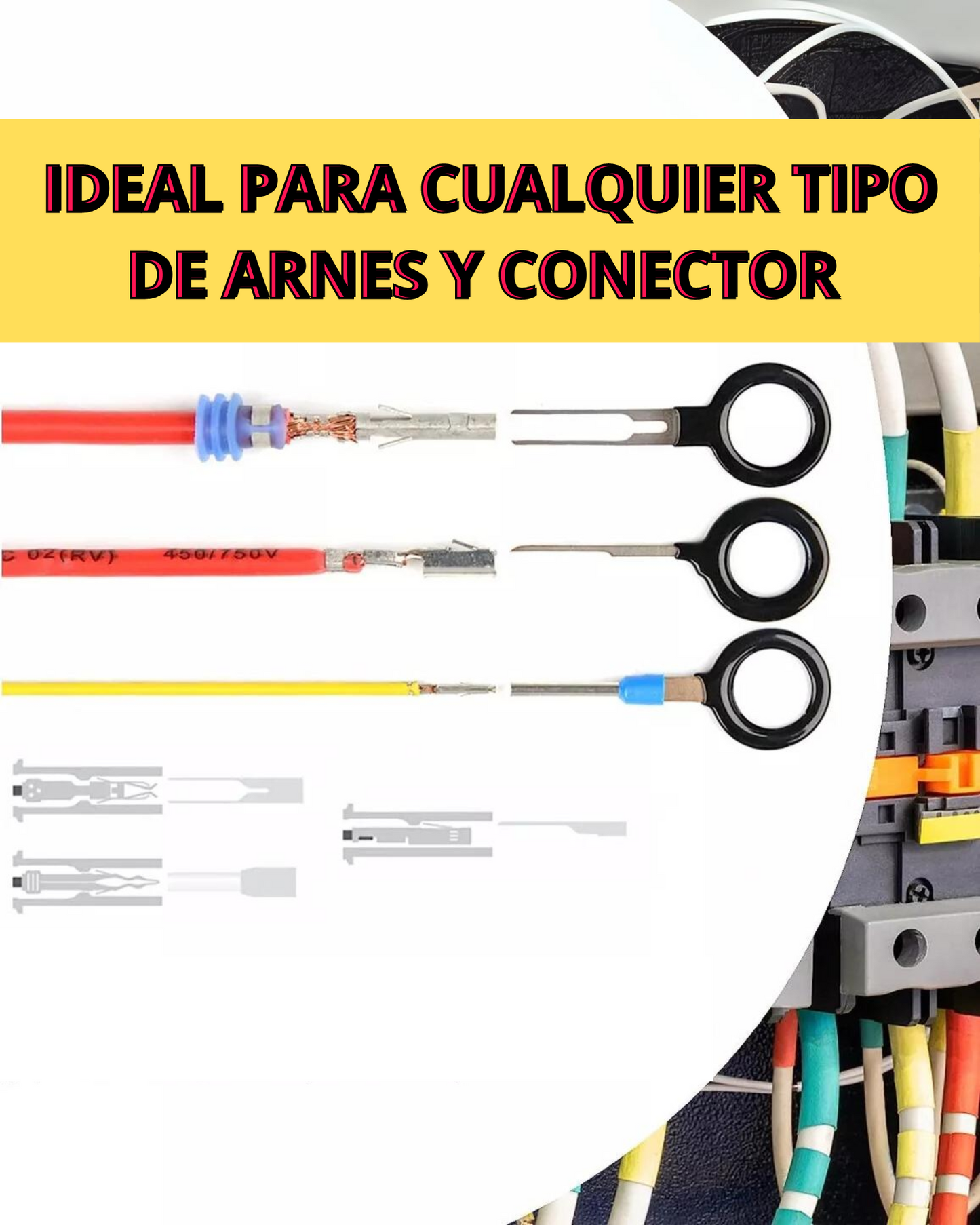 Kit de Herramientas para Retirar Terminales Llaves Extractor De Pines HER85