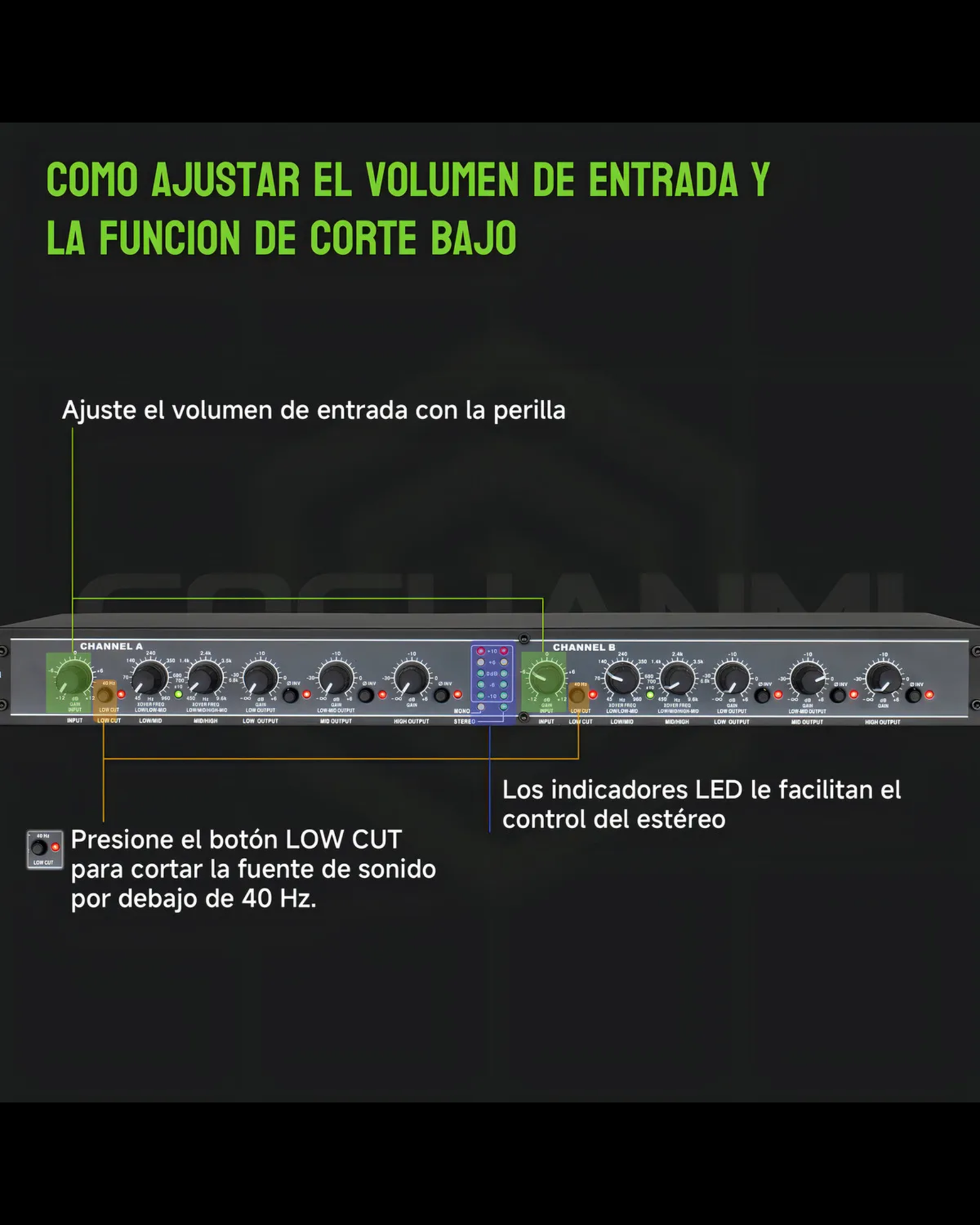 Crossover Activo CR-234XL | Compresor de Frecuencia de Audio