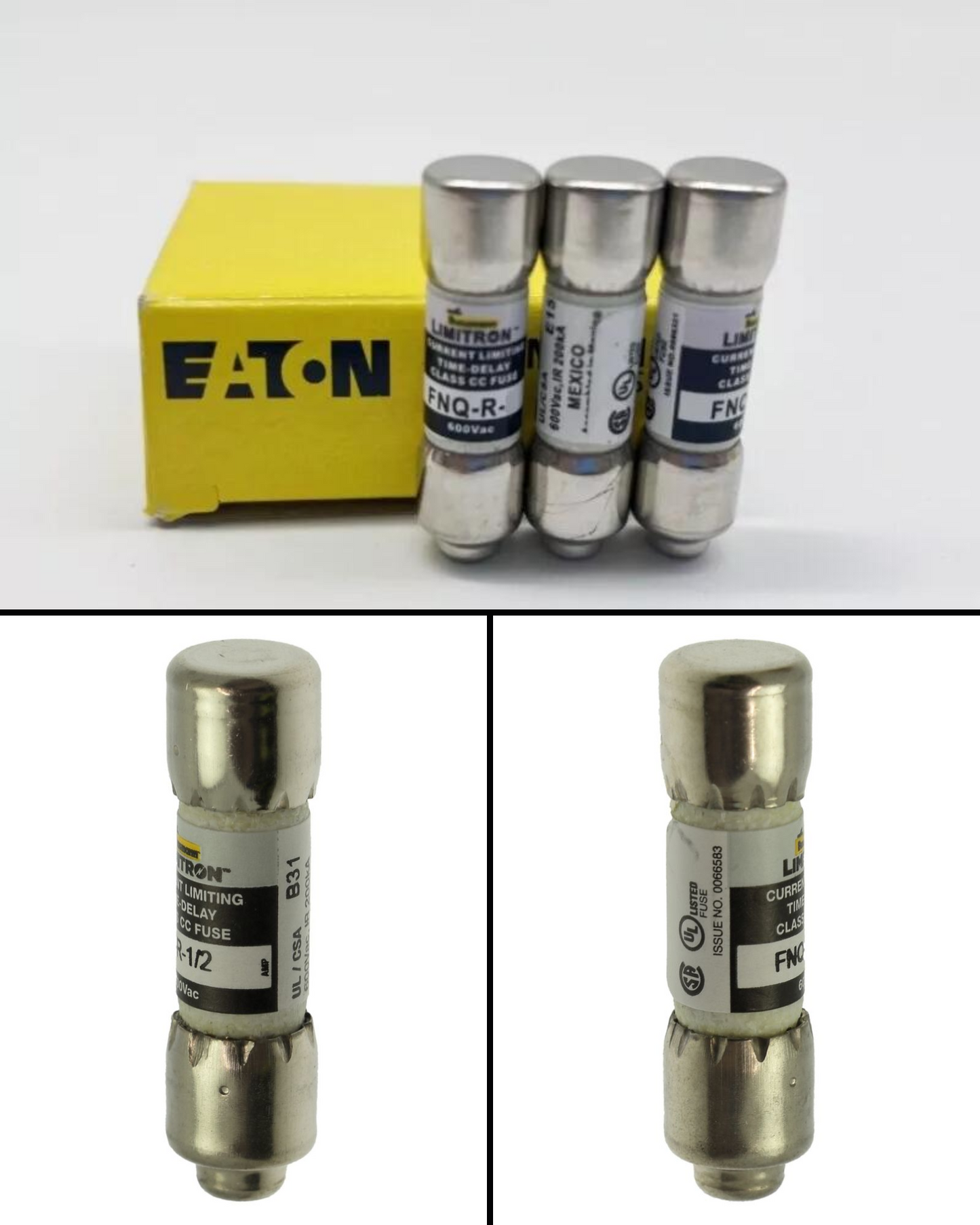 Fusible LIMITRON Bussman Serie FNQ-R 1/2A Acción Retardada 600VCA | Proximamente descontinuado