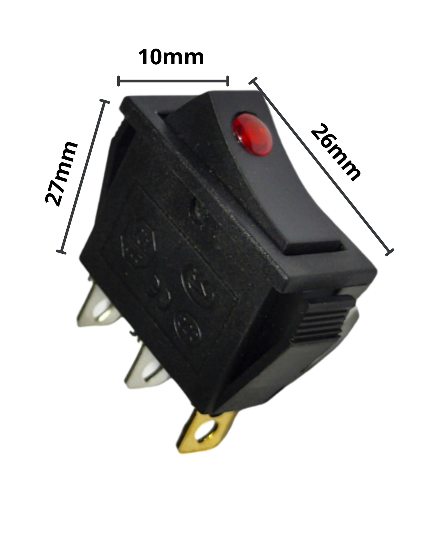 835-073 Switch de Balancín con Piloto 2 Pasos 3 pines SWI25