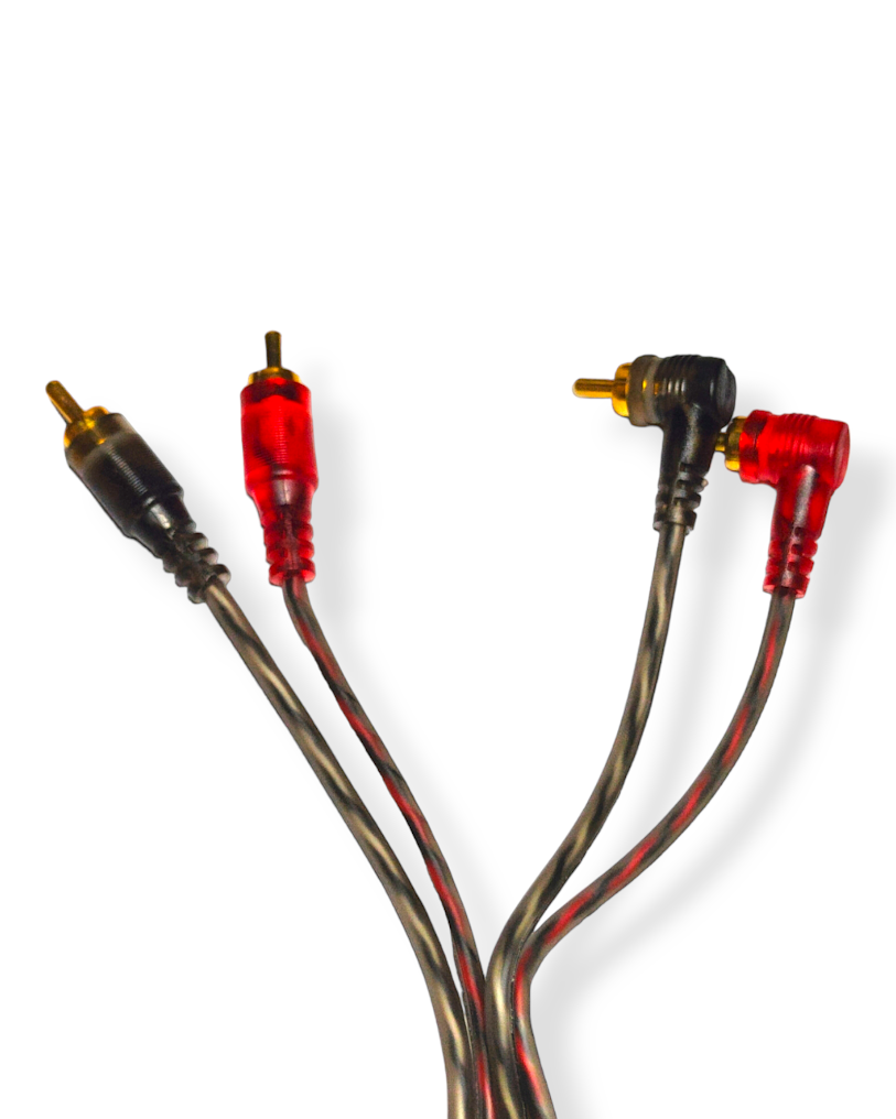 Cable Plug RCA Automotriz de Audio Negro con Remoto Diferentes Medidas