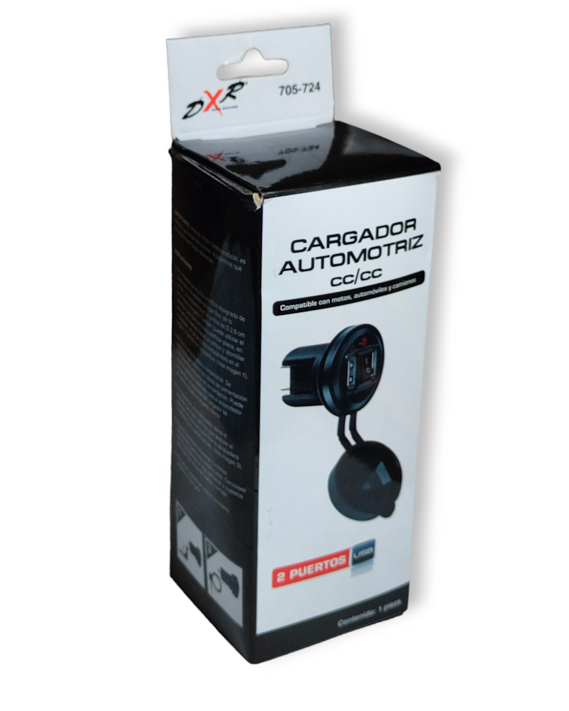 705-724 Cargador de Celular Para Automóvil 2 Puertos USB