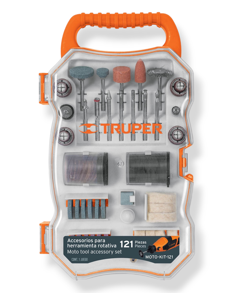 Accesorios Truper para Herramienta Rotativa 122 piezas MOTO-KIT-121 HER53