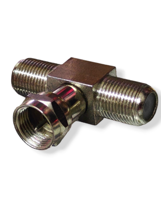 Adaptador en "T" Plug RG6 a 2 Jack RG6 Coaxial