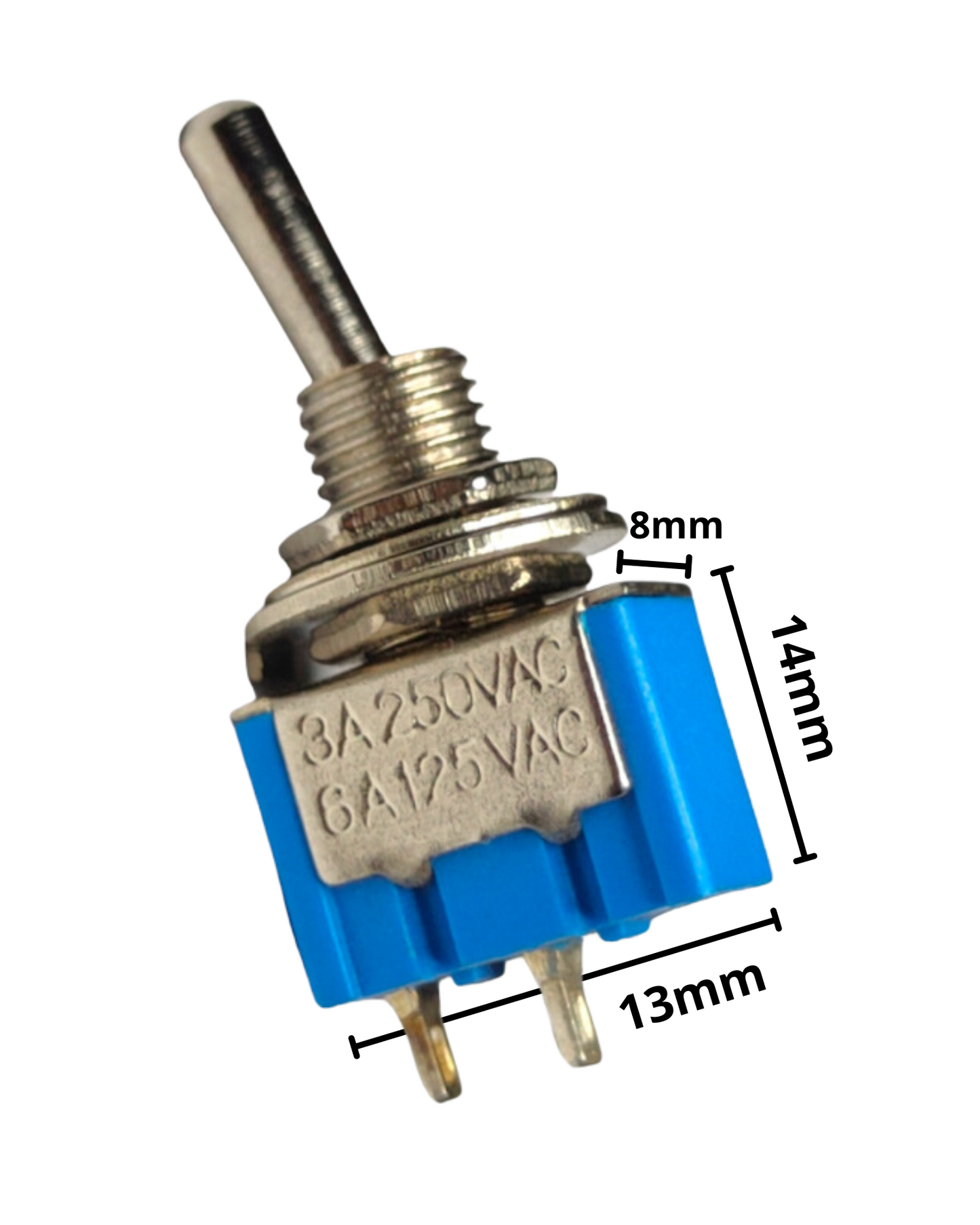 835-249 Switch Cola de Rata 2 pines 2 pasos SWI43