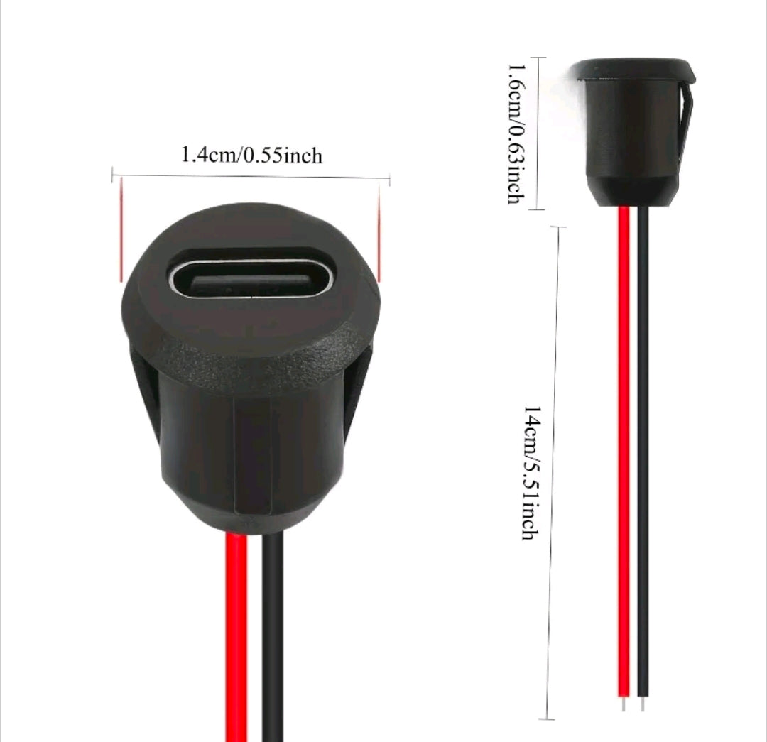 Jack USB tipo C para bocina amplififcada | Conector Type C 2 pines para bafle | Centro puerto de carga tipo C