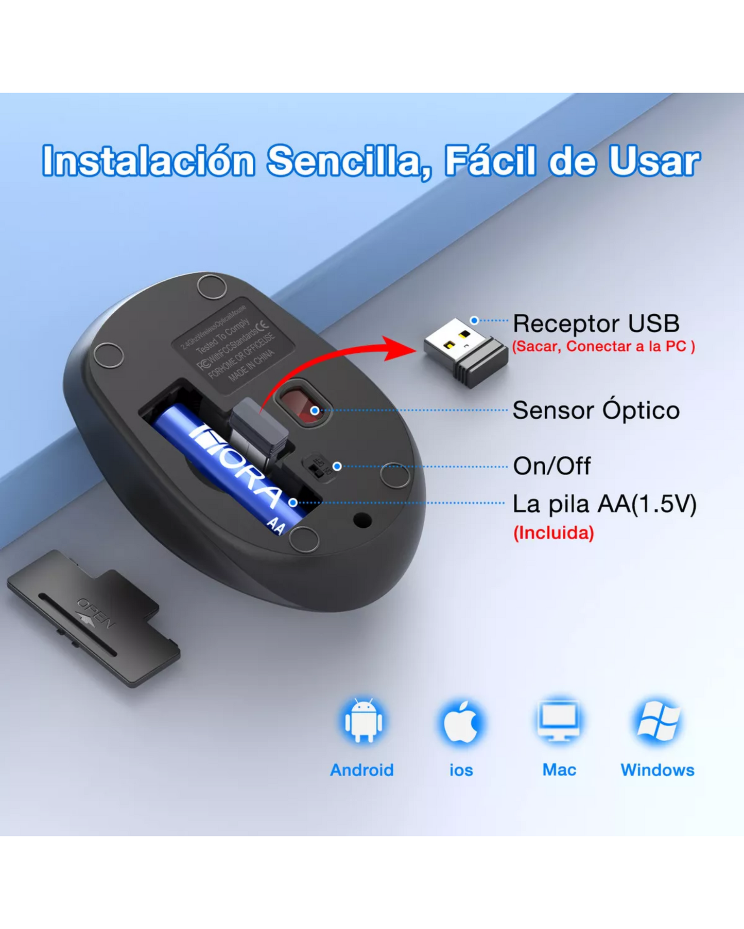 Mouse Inalámbrico | Wireless Mouse Portátil HORA