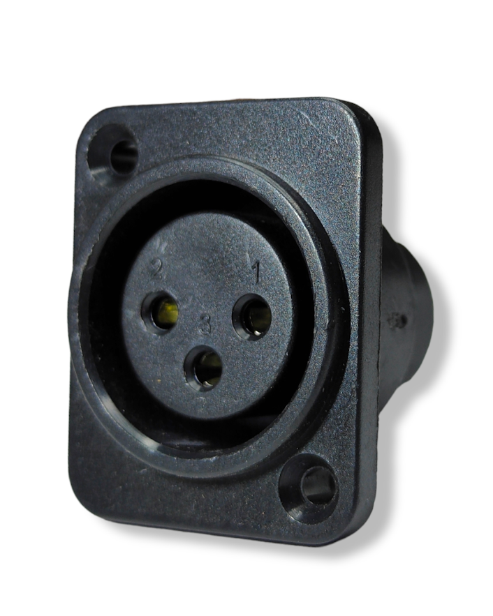 Conector Cannon XLR de Plástico para Chasis