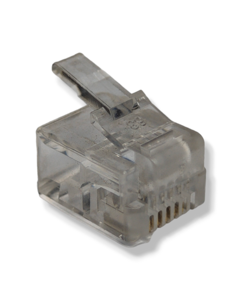 Plug Telefónico Modular RJ12 de 6 Contactos para Cable Plano