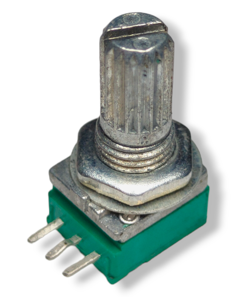 Potenciometro Tipo Walkie Talkie Verde 3 pines POT21 | Proximamente descontinuado