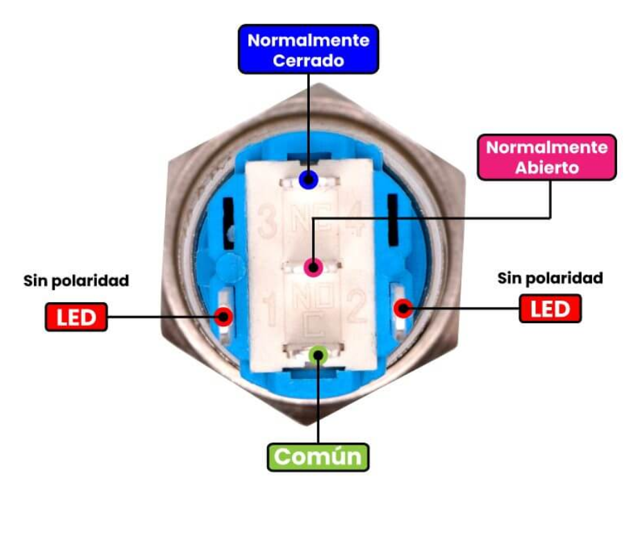 Push button | Botón de Regresó Redondo con Luz 5 Pines SWI52