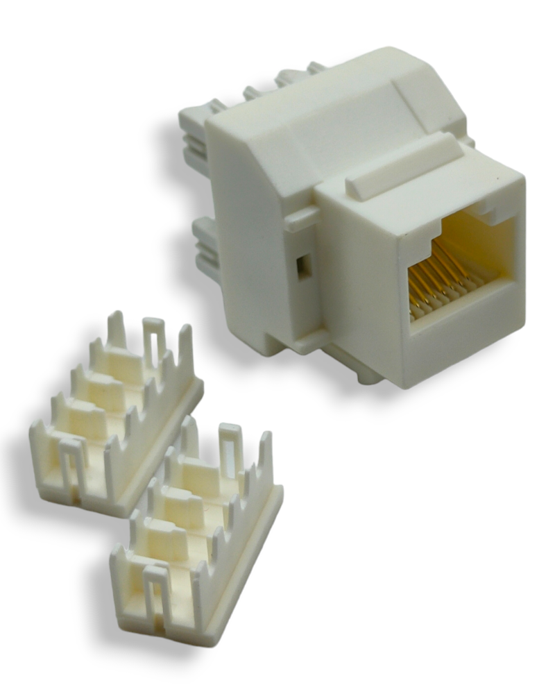 Jack RJ45 de 8 contactos a 90° CAT 5e, tipo Keystone, a