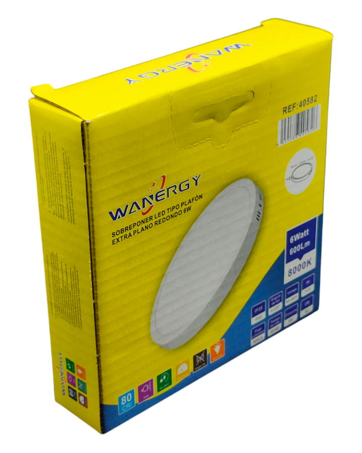 Foco LED de Sobreponer Tipo Plafón 6W 40582 | Foco LED empotrable FOC18