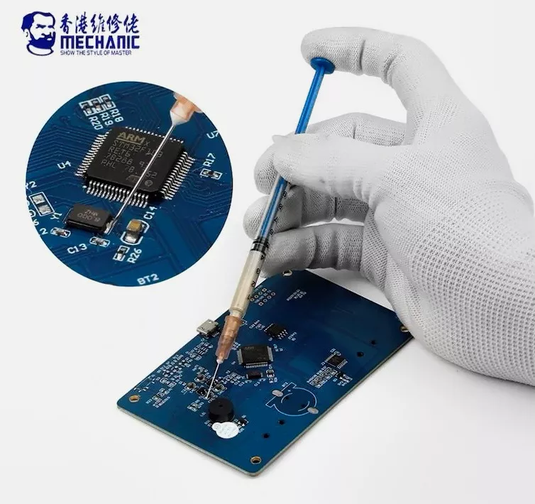 Tinta conductiva de pintura de plata 0.3ml Mechanic | Jeringa conductiva para pistas de membrana de horno