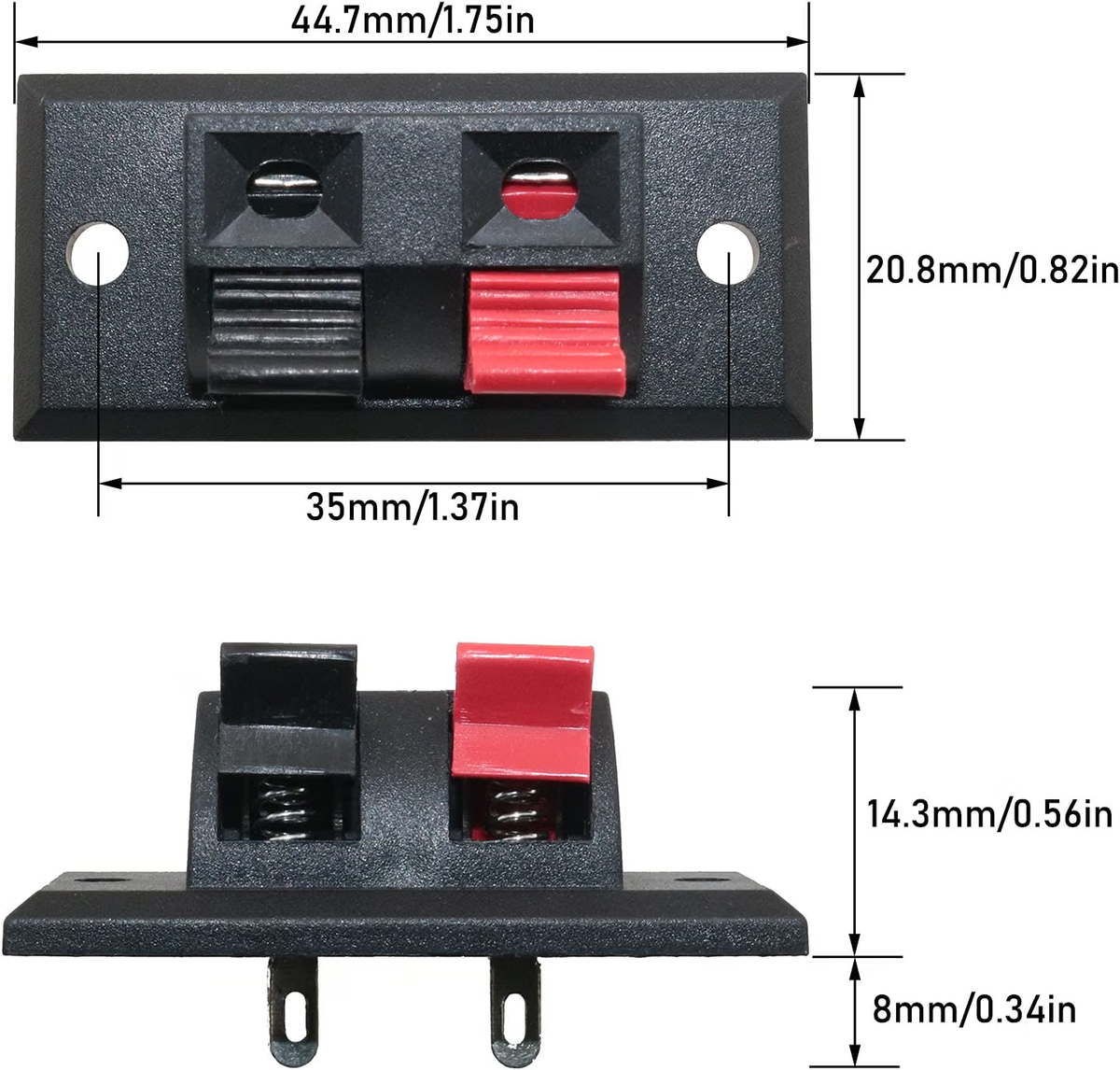 Borne Para Bafle Rectangular TE-112