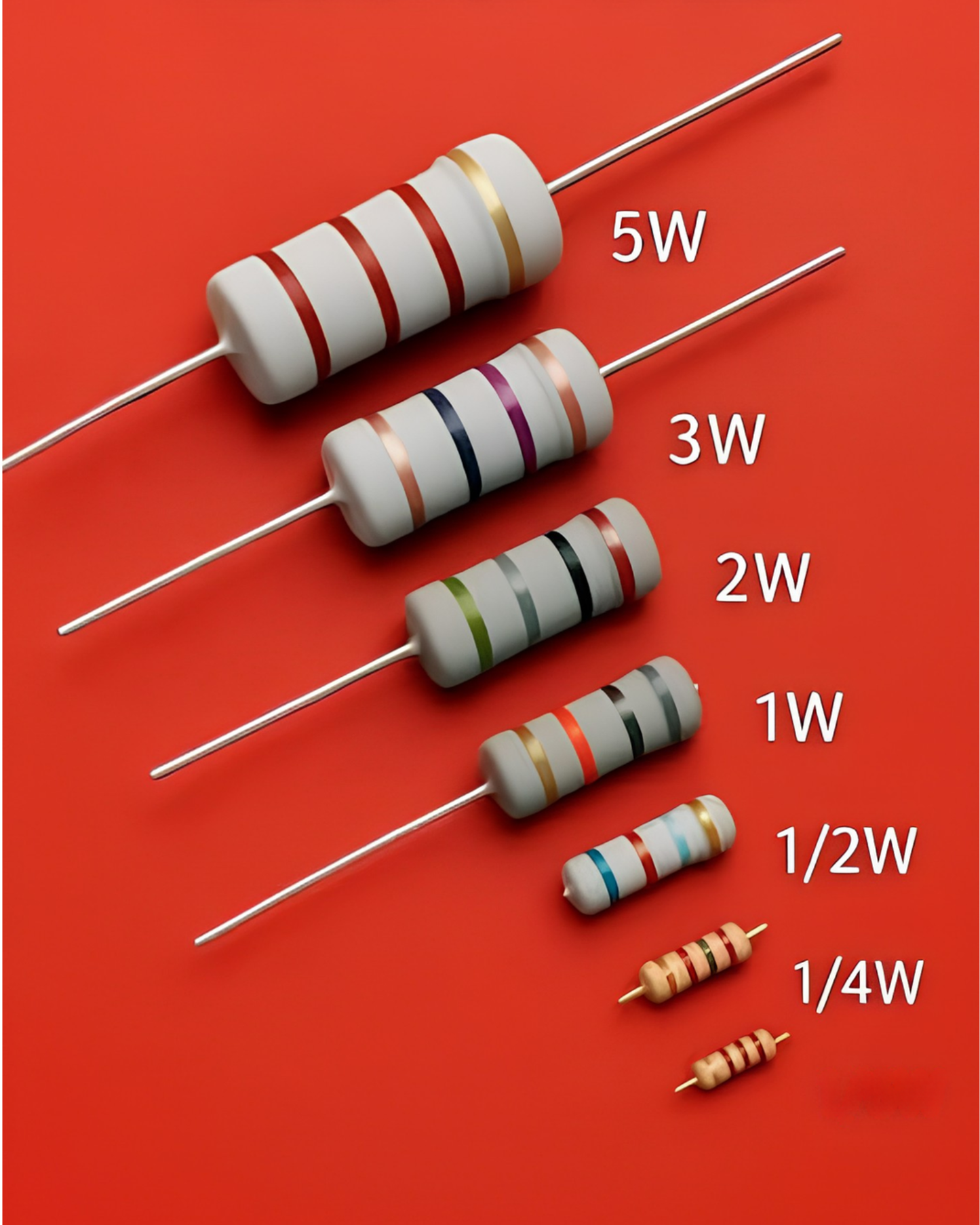 Resistencia 2W Óxido de Metal Diferentes Valores