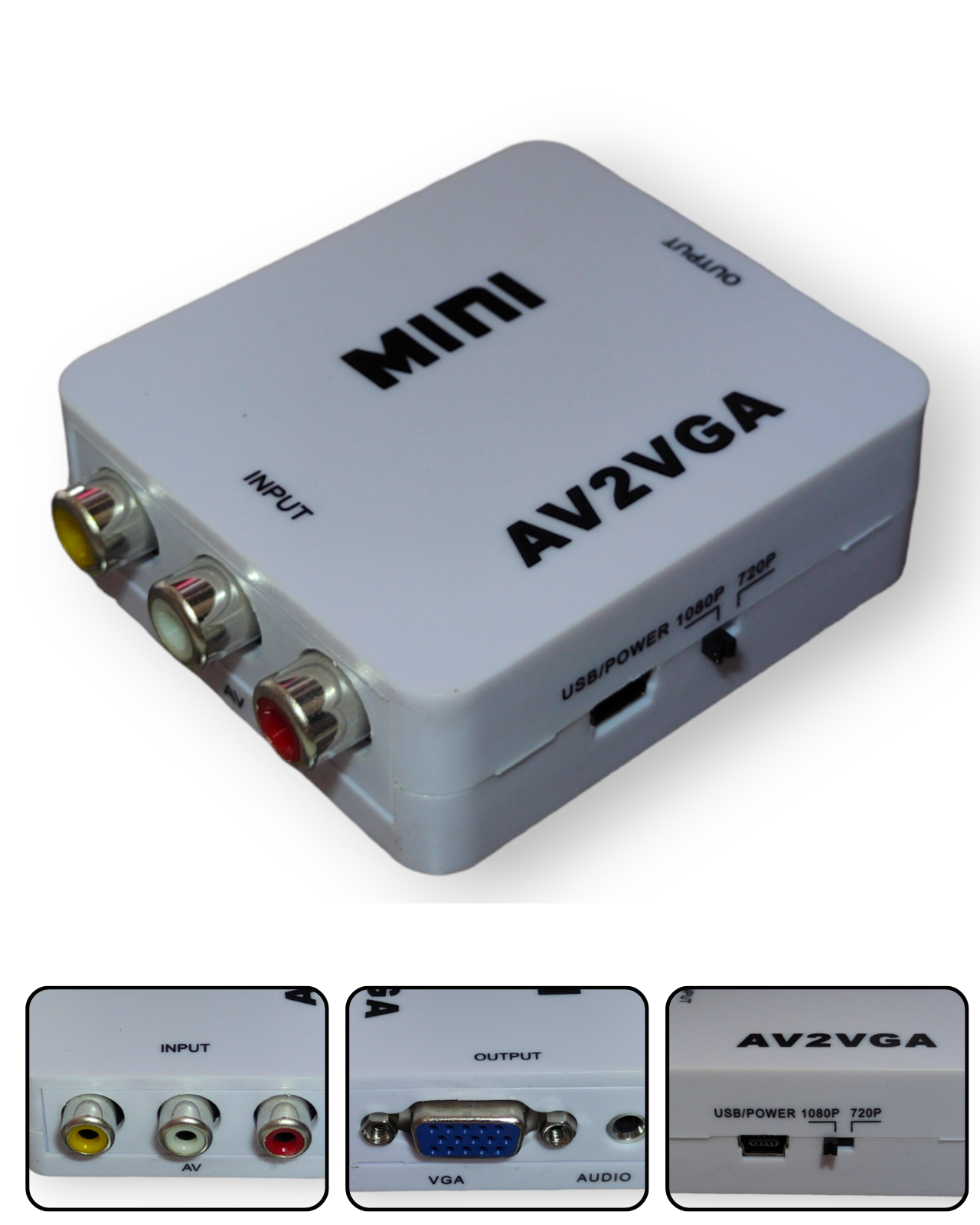 Аксессуары для видеонаблюдения: Конвертер VGA на AV BNC (RCA), без БП