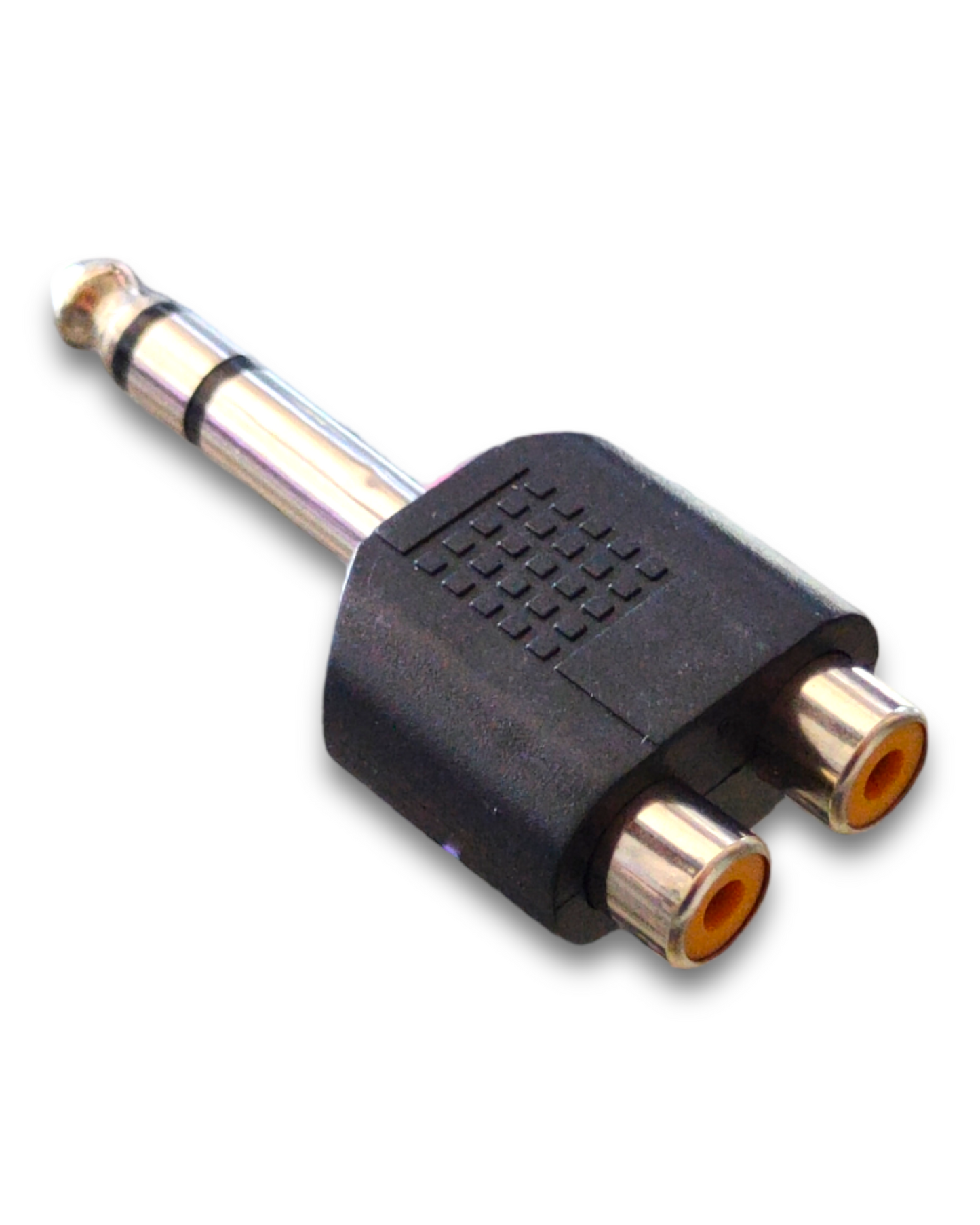 705-070 Adaptador "Y" de 2 Jack RCA a 1 Plug 6.3mm Estéreo PLU025