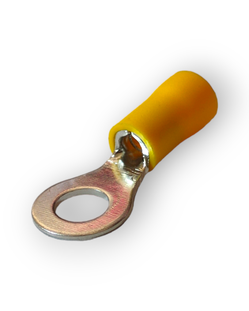 Terminal Zapata de Ojillo Medio Forro Amarillo | Diferentes Medidas | Próximamente descontinuado