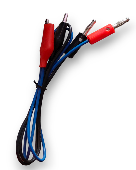 Juego de 2 Cables Banana - Caimán 40cm CAB16