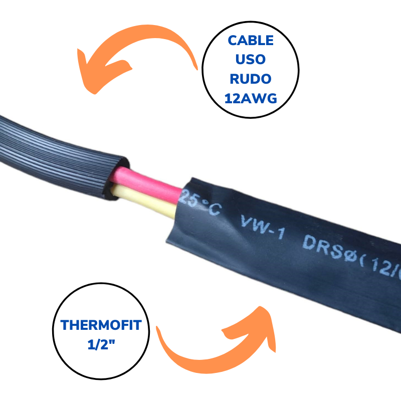 Tubo Aislante Termo Contráctil Thermofit Diámetro 1/2" | T01200