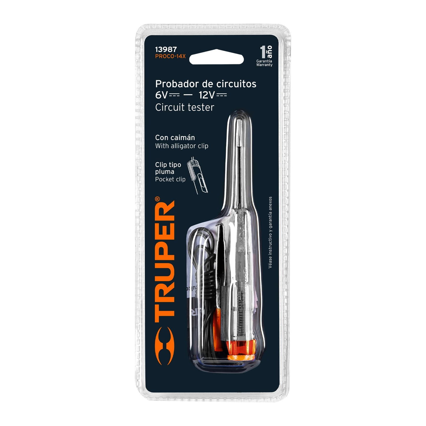 Probador de Corriente Directa con Caimán Truper PROCO-14X HER79