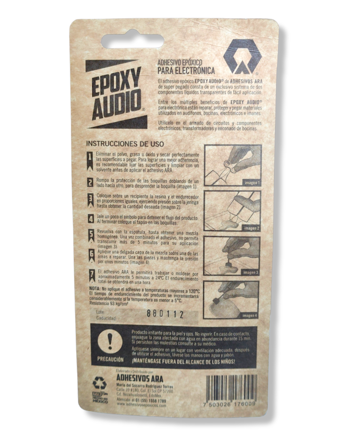 Jeringa de Adhesivo Tipo Resina Epoxica 25ml | Pegamento Para Reparación y Enconado de Bocinas
