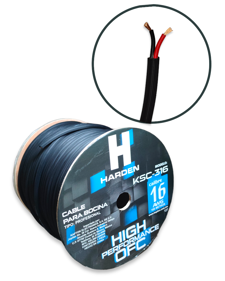 Cable de Uso Rudo 2X16 KSC-316 | Cable para Bocina de Uso Rudo calibre 16AWG
