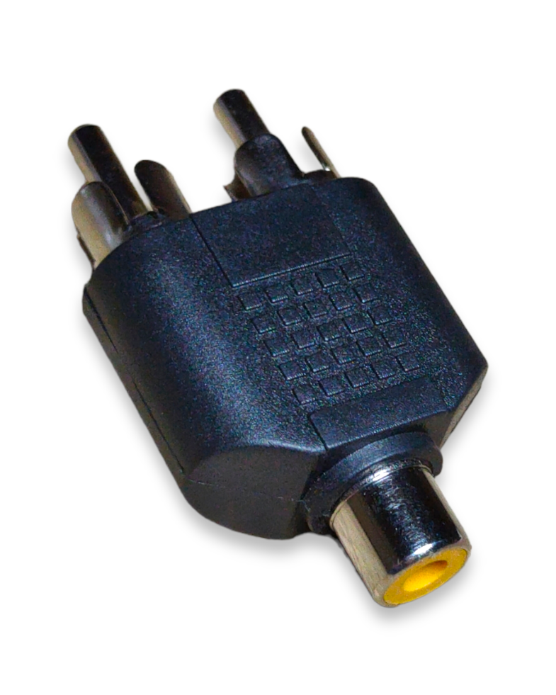 Adaptador Y 2 Plug RCA a 1 Plug RCA  Tienda en Linea – Electronica Aragon