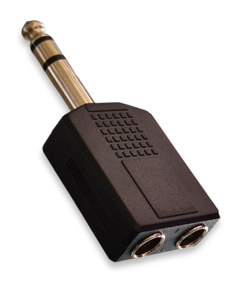 705-074 Adaptador "Y" de 2 Jack 6.3mm a 1 Plug 6.3mm Estéreo PLU026