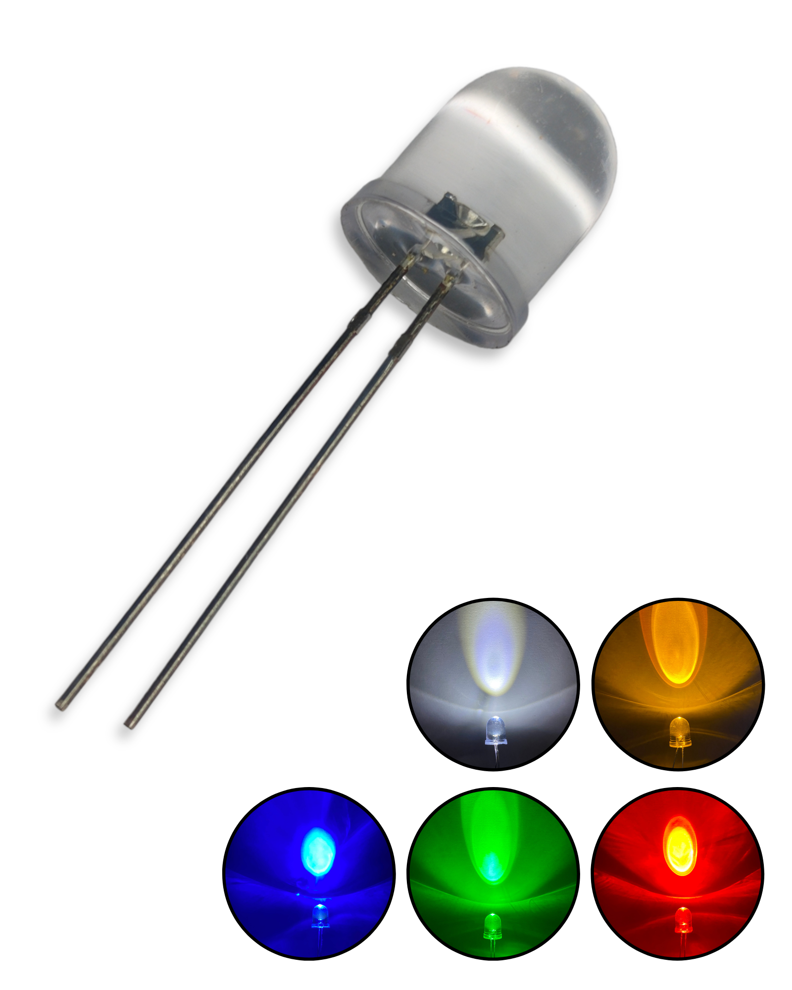 Diodo LED Ultrabrillante 10mm Diferentes Colores