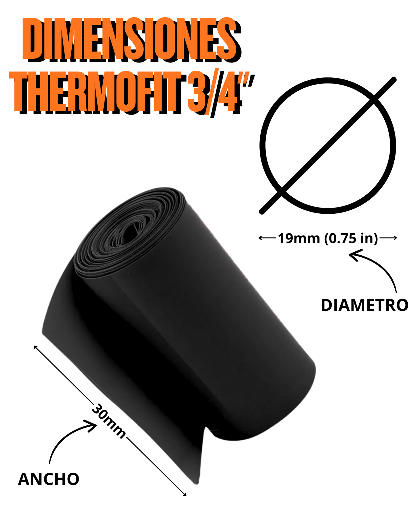 Tubo Aislante Termo Contráctil Thermofit Diámetro 3/4" | T18346