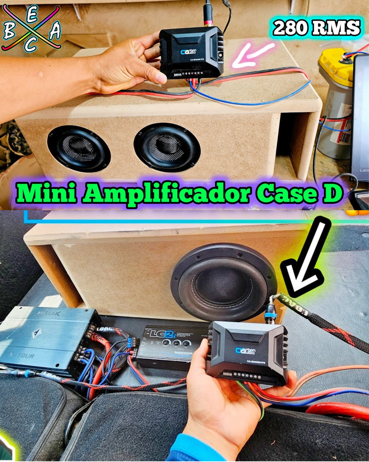Amplificador de bolsillo Carbon Audio 2800W | Amplificador digital para carro | Fuente para woofer de coche