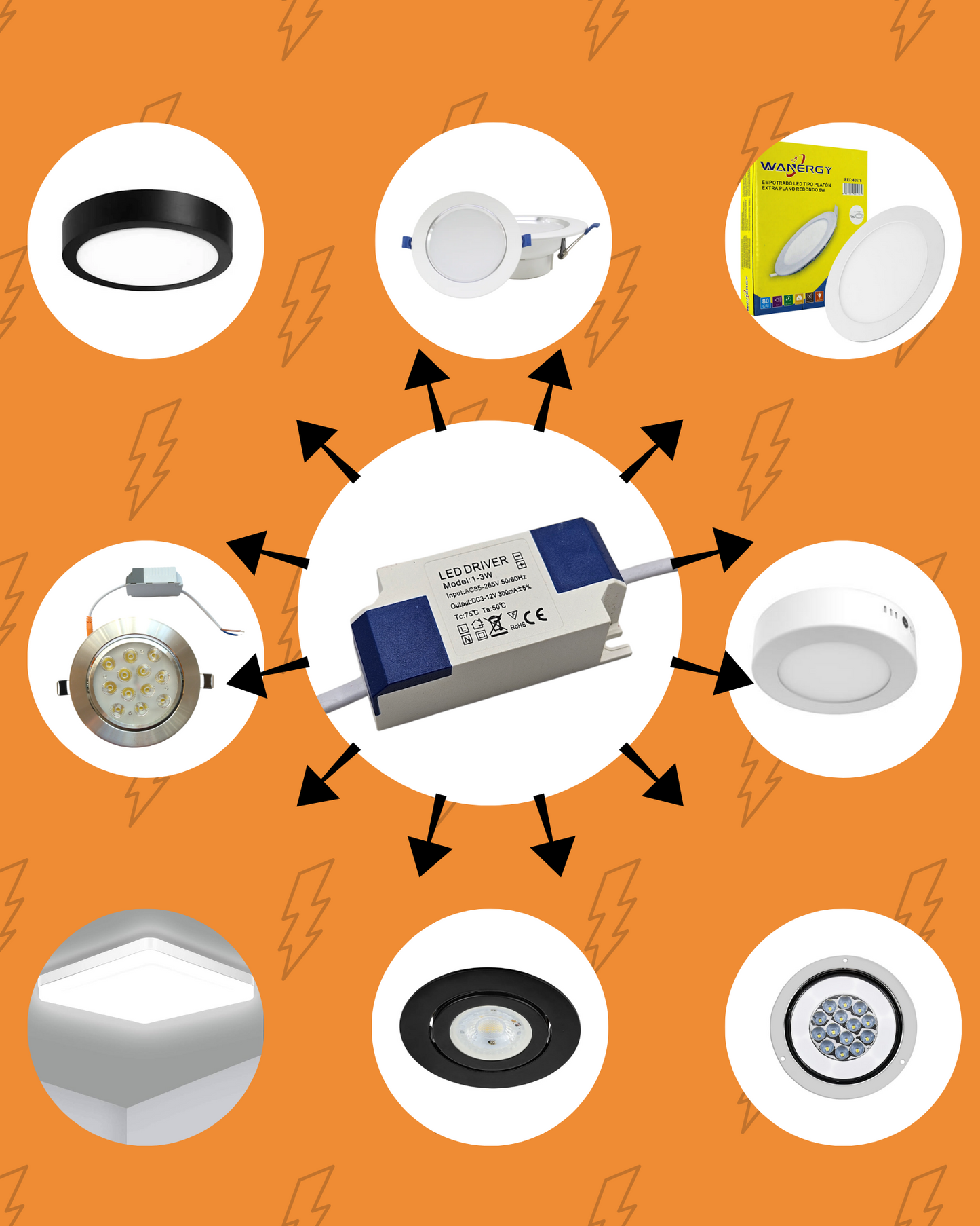 Balastra driver para lampara LED | Transformador para luminaria LED de techo diferentes modelos