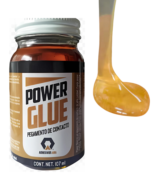 Pegamento de contacto POWER GLUE 107ml | Pegamento para enconado de bocinas | Pegamento amarillo | Pegamento negro